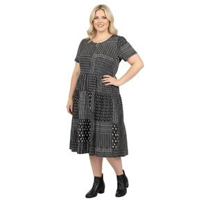 309 -‎ LuLaRoe - Black Multi Pattern Dress - Size XL